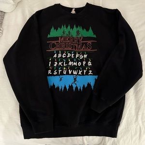 Stranger Things Christmas Sweatshirt Size Small Black